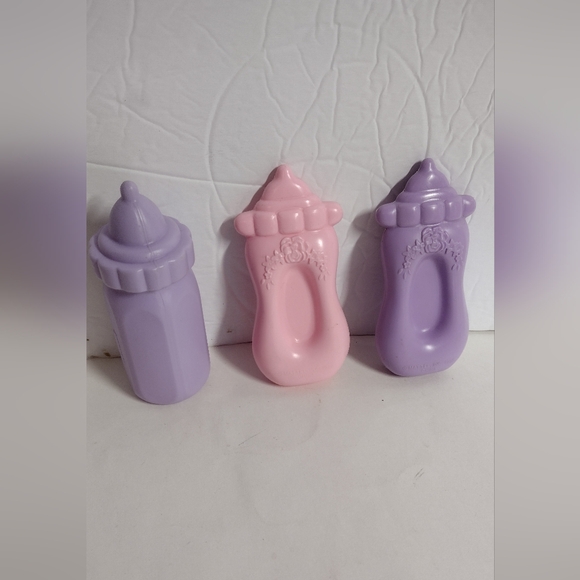 Vintage Set Of 3 Mattel Babydoll Bottles Newborn Baby Tender Magic Nursery - Picture 1 of 2